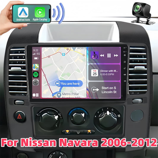Guwzn Car Stereo Radio for Nissan Navara 2006-2012 9" Touchscreen 2+32G Vehicle GPS Navigation Wireless CarPlay Android Auto