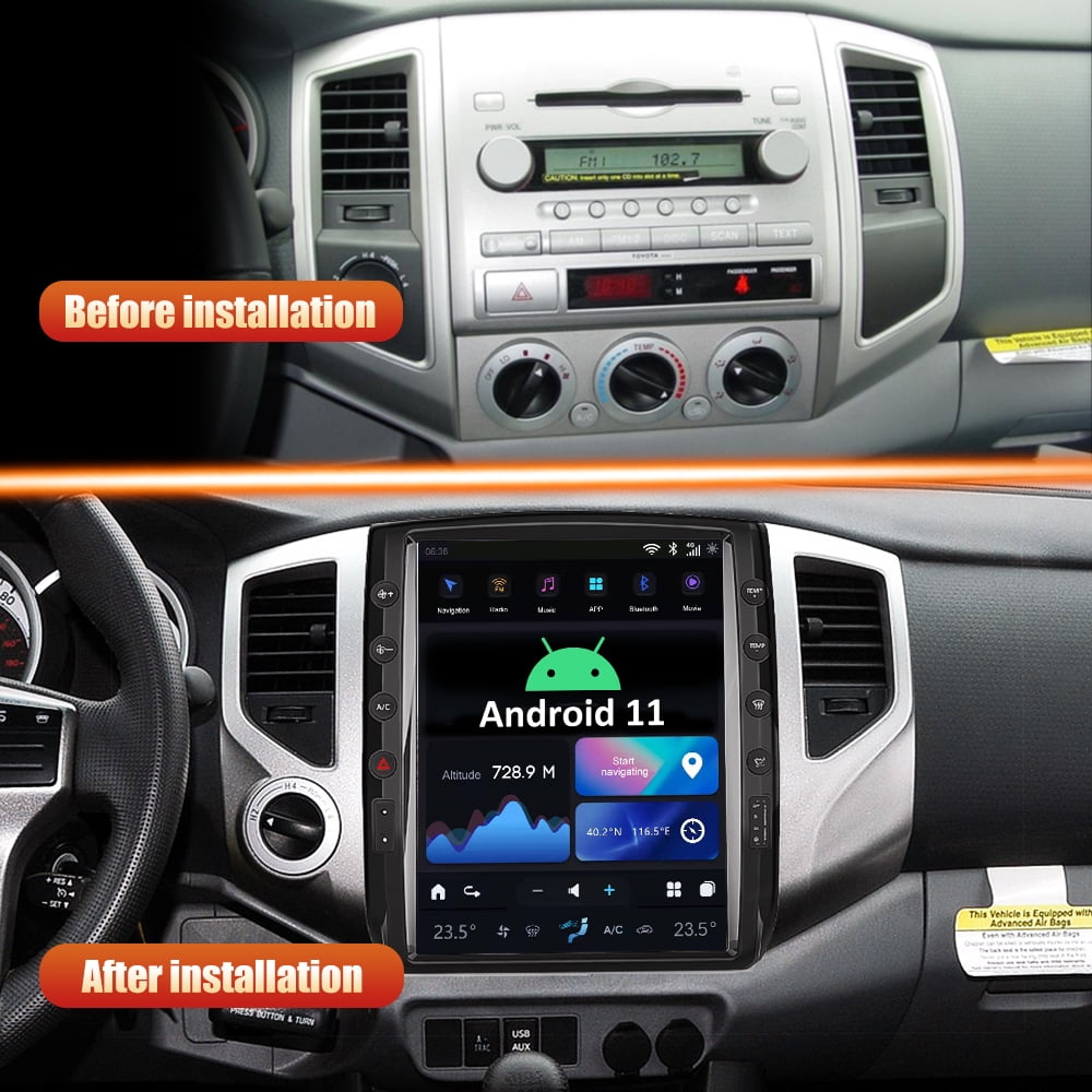 Toyota Android Head Unit   AuCar Large Screen Toyota Tacoma Android 11 12.1 inch Head Unit