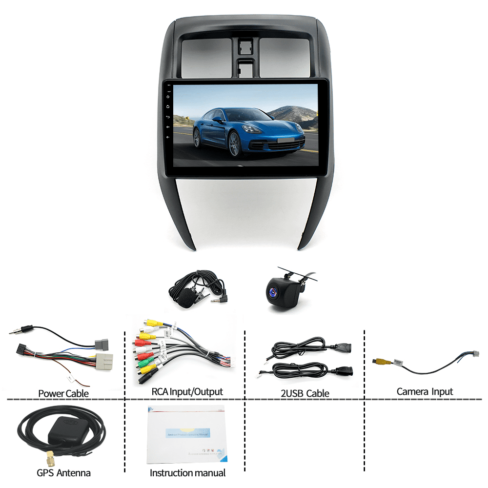 Eforcase Car Radio for Nissan Versa Sedan 2015-2019 Android Stereo with Carplay Android Auto, 10" Touch Screen Bluetooth Radio Support GPS Navigation WiFi FM SWC USB Mirror Link