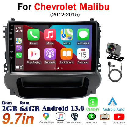 Zcargel Car Stereo Radio Suitable for 2011-2015 Chevrolet Malibu High Android 13 Car Navigation 9" Wireless Carplay Android Auto 2+32G with Reverse Camera, Support Mirror Link