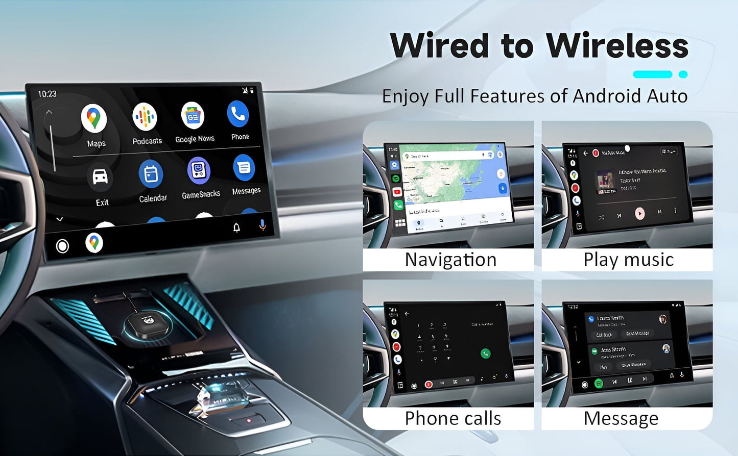 Herilary Wireless Carplay Adapter Android Auto Car Play for OEM Wired Carplay Magic Box Cars Stereo Convent Wired to Wireless CarPlay Dongle,Plug and Play