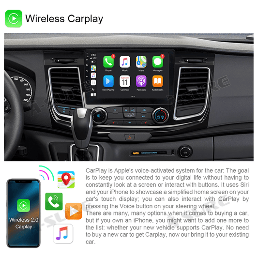 For 2017-2022 Ford Transit Custom 2-DIN Car Stereo Radio Android 13 Wireless CarPlay WiFi BT GPS DSP 2+32GB