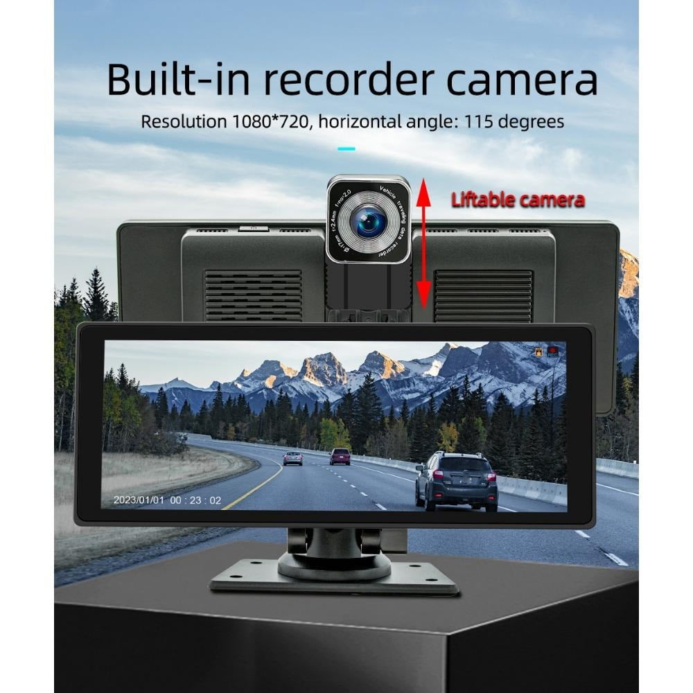10.26 Inch Touch screen Stereo Radio Wireless Carplay Android Auto MP5 Player BT Mirrorlink Built-in Camera Driving Recorder