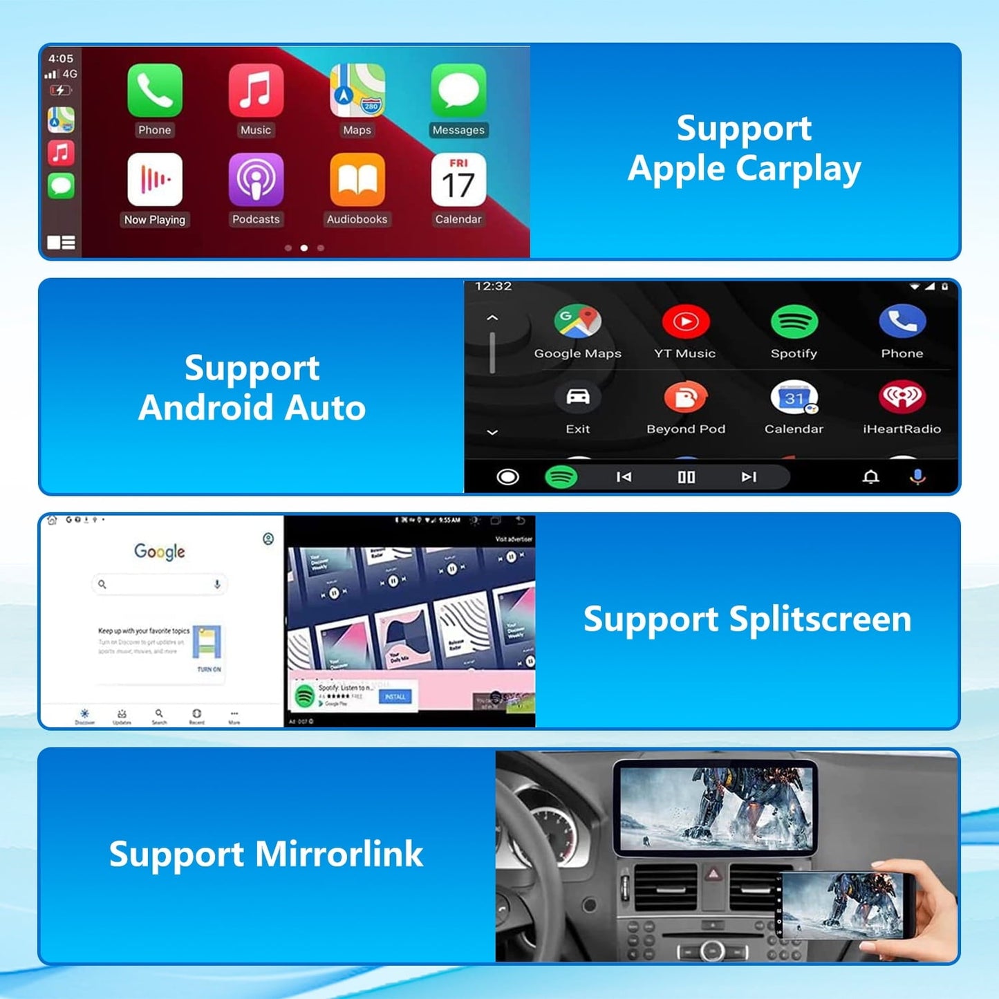 Mercedes-Benz Android Head Unit    Road Top Mercedes Benz W204 Android 13 Touch Screen Car Stereo, 10.25"
