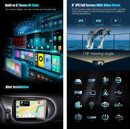 Mercedes-Benz Android Head Unit    Octa Core Android 13 Car Stereo Head Unit for Mercedes-Benz Smart Carplay IPS DSP Bluetooth Handsfree Wifi SWC DAB+ GPS SatNav DVR