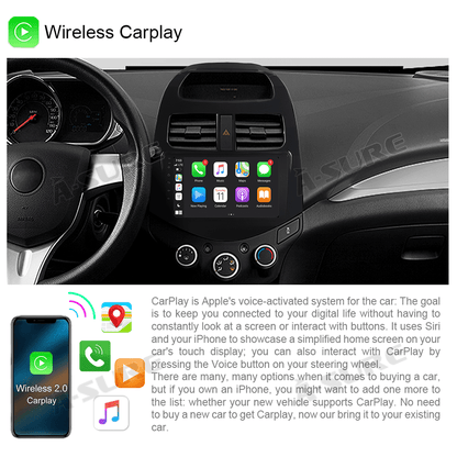 2+32GB Apple CarPlay Android 13 Car Stereo Radio for Chevy Spark 2013-2015 GPS WIFI BT DSP USB