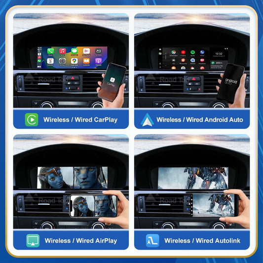 BMW     Road Top 12.3 inch Touchscreen Car Stereo for BMW 3 Series E90 E91 E92 E93 2009-2011 With CIC System Wireless Carplay Android Auto Multimedia Car Radio Receiver