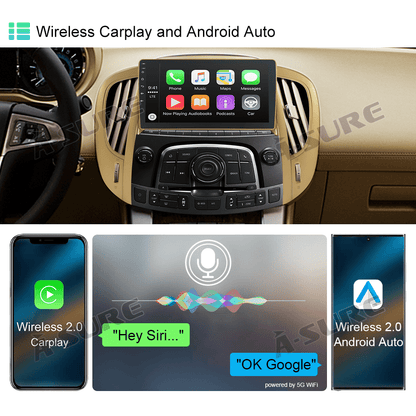 9" Android 13 Wireless CarPlay Car Radio Stereo for Buick LaCrosse Allure 2010-2013  GPS Navi WiFi Bluetooth DSP SWC 2+32GB