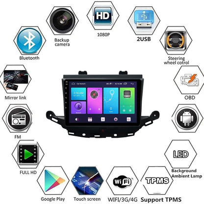 Sovob Android Car Stereo for BUI-CK VERANO 2015-2017 9 inch 2 Din Radio GPS Navigation IPS Touch Screen Multimedia Player Support 4G Carplay SWC Wifi Mirror Link DSP BT(Size:8 core 4G+wifi 6G+128G)