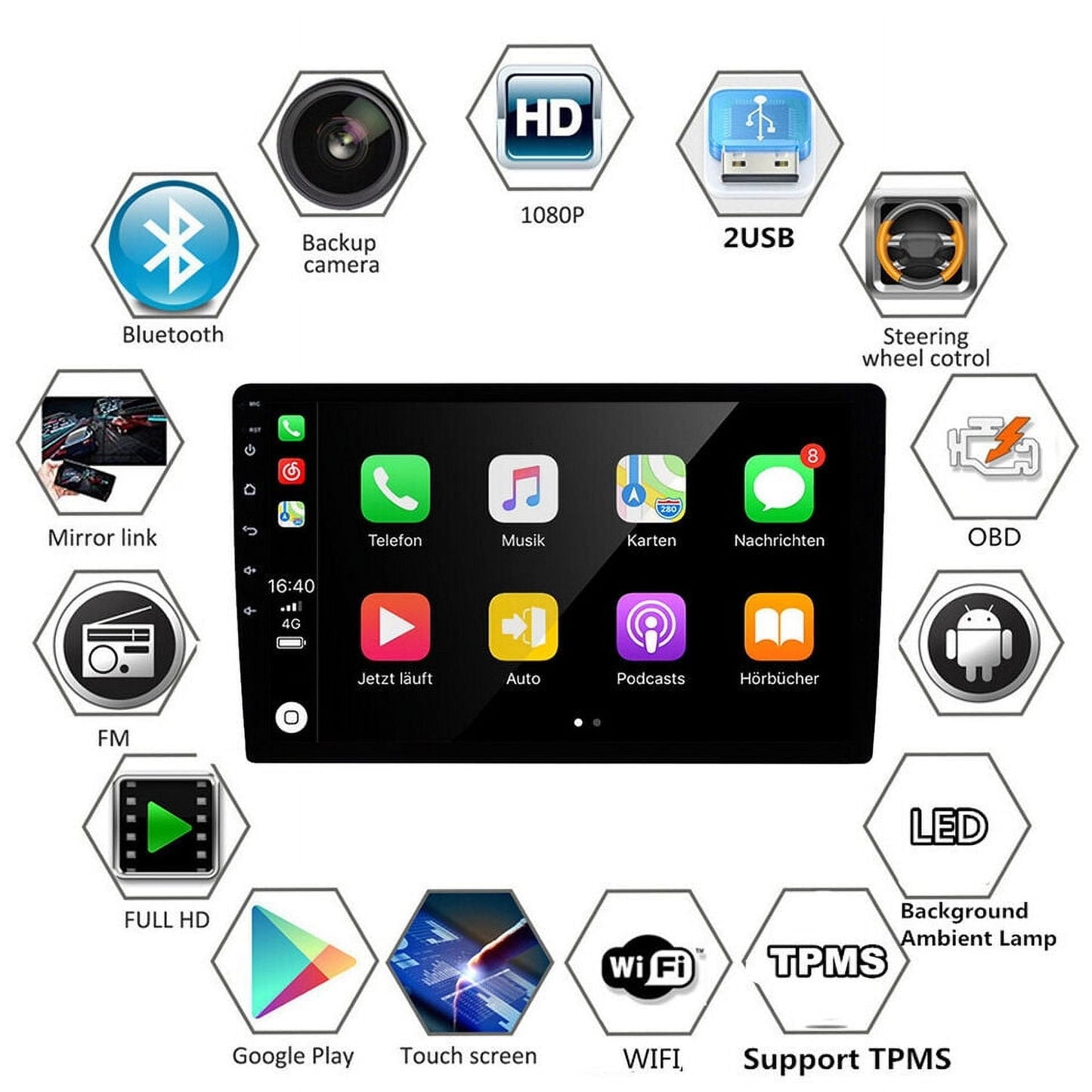 LICHENGTAI Car Stereo Radio Fit For Nissan NAVARA NP300 2016-2019 with Wireless CarPlay Android Auto, Android 13 Car Player Radio with Bluetooth, WiFi, GPS, 2+32G 9-Inch