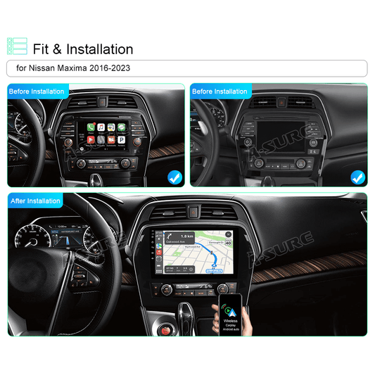 10.1" Android 13 CarPlay GPS Car Stereo Radio for Nissan Maxima 2016-2023 WiFi Bluetooth DSP RDS SWC 2+32GB