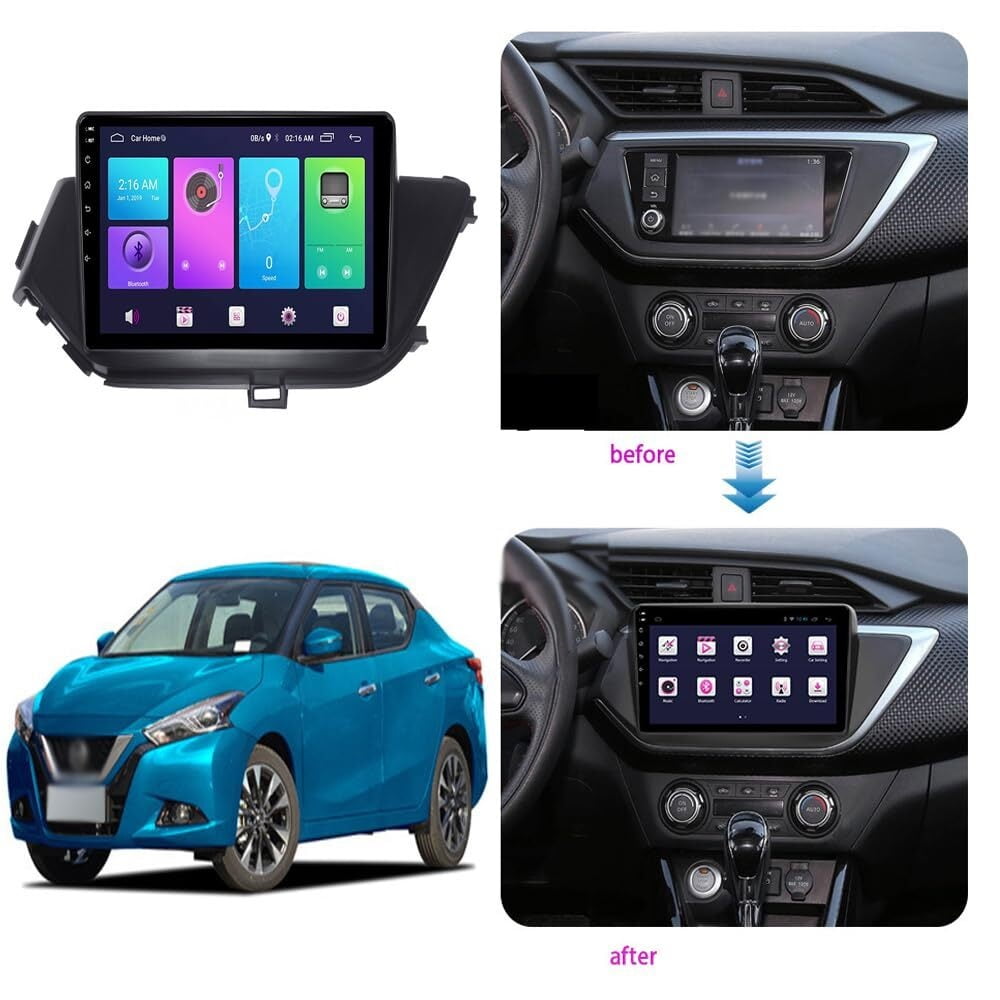 Sovob Android Car Stereo for Nissan LANNIA 2017 2018 2019 2 Din Radio GPS Navigation IPS Touch Screen Multimedia Player Support 4G Carplay SWC Wifi Mirror Link DSP BT(Size:8 core 4G+wifi 3G+32G)