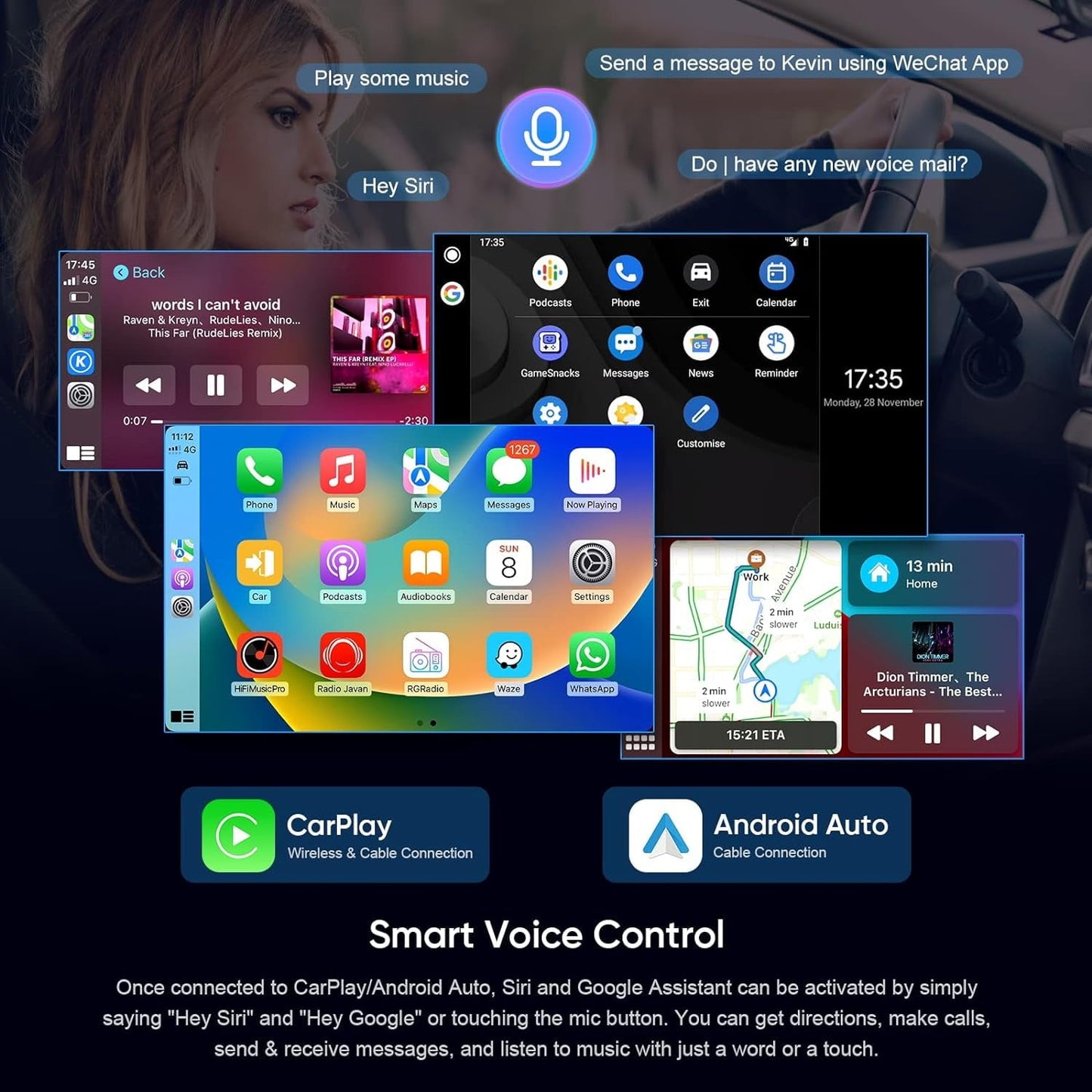 Eforcase 2G+32G Android 13 Car Stereo Radio Fit for Jeep Wrangler Chrysler Ram, 10'' HD Touchscreen with Carplay Android Auto Bluetooth WiFi, Rear Camera , FM, SWC