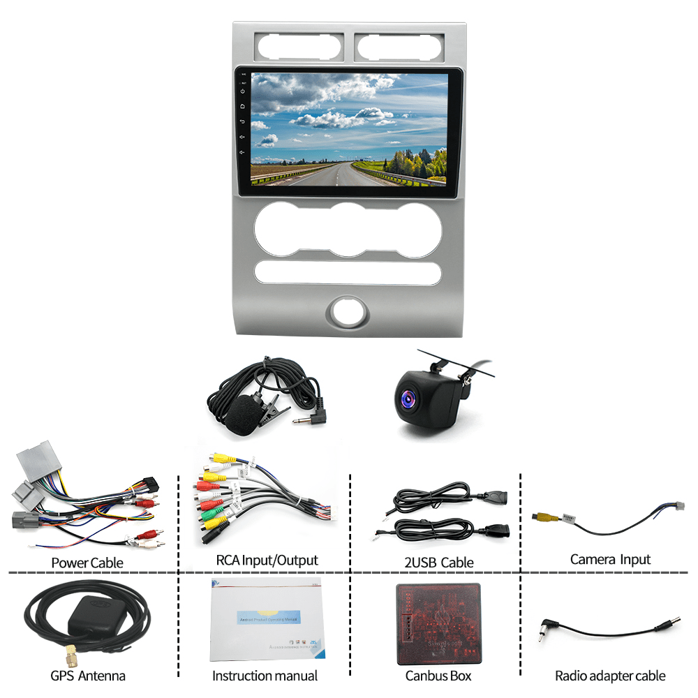 Car Radio for Ford Expedition 2007-2014 with Wireless Carplay and Android Auto, 9 Inch Touchscreen Android 13 Car Stereo - Hi-Fi/Multiple UI/WiFi/GPS/SWC