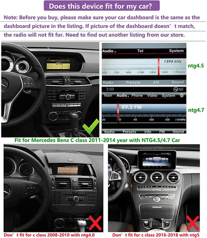 Mercedes-Benz Android Head Unit    Road Top Mercedes Benz W204 Android 13 Touch Screen Car Stereo, 10.25"