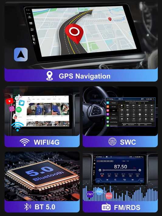 Mercedes-Benz Android Head Unit    Sovob Android 13 Car Stereo GPS For Mercedes Benz W203 W209 C180 C200(2005-2009)-[4GB+64GB] - 9" IPS Head Unit-Support DAB|BT|WiFi|RDS|Aux-4G+64G