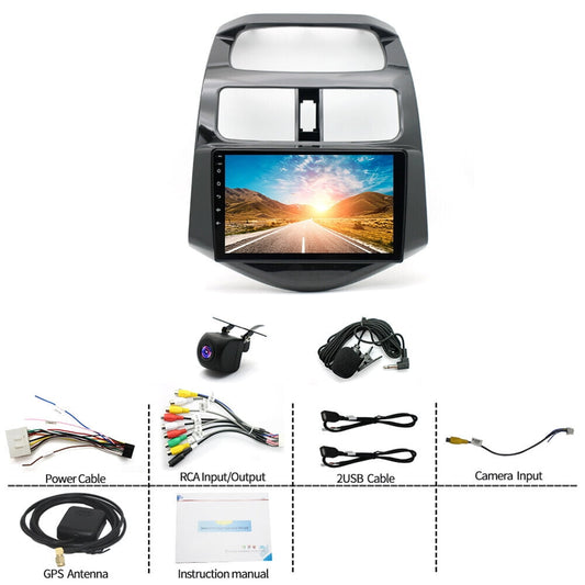 for Chevrolet Spark 2010-2015 Radio Android Stereo Navigation Replacement 9 inch Touch Screen Wireless Carplay WiFi with Camera