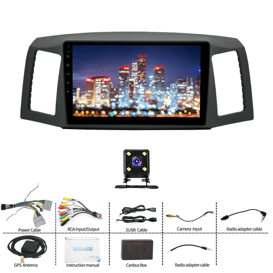 Car Stereo Radio Fit for Jeep Grand Cherokee 2004-2007, 10'' HD Touchscreen Head Unit with Carplay Android Auto Bluetooth GPS Backup Camera Split Screen FM/AM
