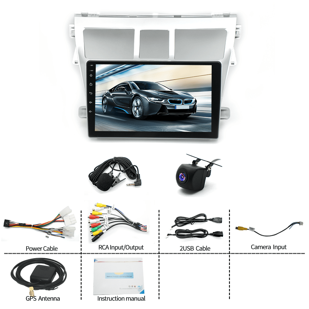 Toyota Android Head Unit   Zcargel For Toyota Vios Yaris 2007-2012 Car Radio Stereo Android 13 Car GPS Navi Radio Stereo CarPlay 9 Inch Touch Screen Support Wireless CarPlay Android Auto Bluetooth FM Backup Camera Microphone