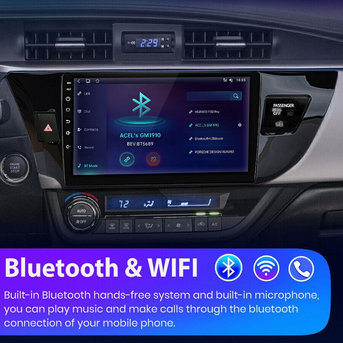 Toyota Android Head Unit   Awesafe Wireless Carplay Car Stereo for Toyota Corolla 2013 2014 2015 2016 with Android Auto,10 Touchscreen 32GB Radio GPS Navigation WiFi FM ABluetooth +Mic