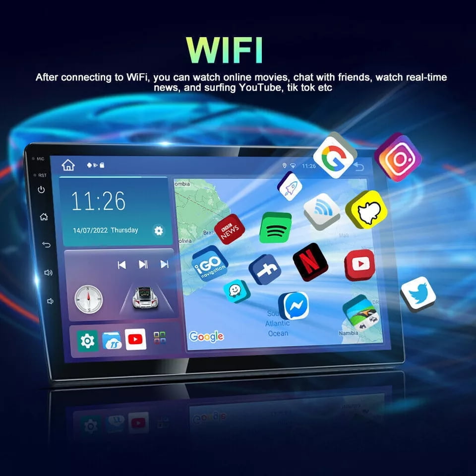 Guwzn Car Stereo Radio for Dodge Ram 2009-2012 10" Touchscreen 4+64G Vehicle GPS Navigation Wireless CarPlay Android Auto
