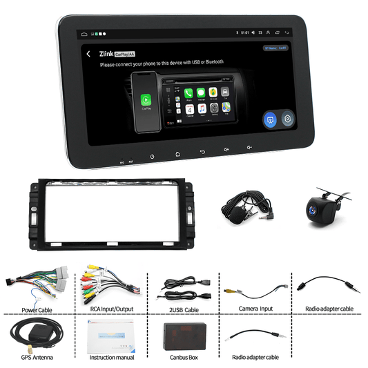 10.6" Android 13 Car Stereo for 2009-2012 Dodge Ram 1500 2500 3500 | 4+64GB | CarPlay & Android Auto