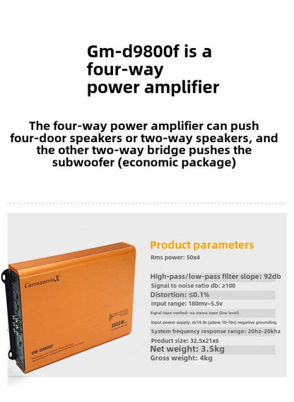 Malaysia RCI car audio power amplifier 12V power amplifier four-way power amplifier pushable speaker D9800 seckill thunder