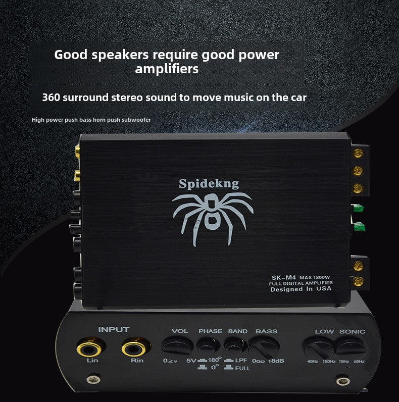 Original car audio power amplifier single-channel one-channel high-power 380W dual bass output power amplifier value special offer