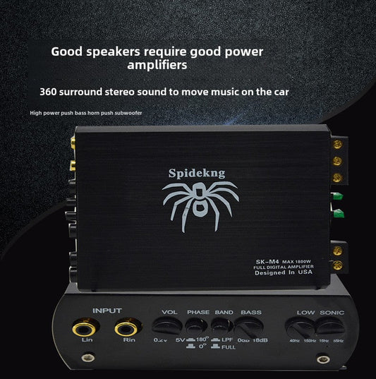 Original car audio power amplifier single-channel one-channel high-power 380W dual bass output power amplifier value special offer